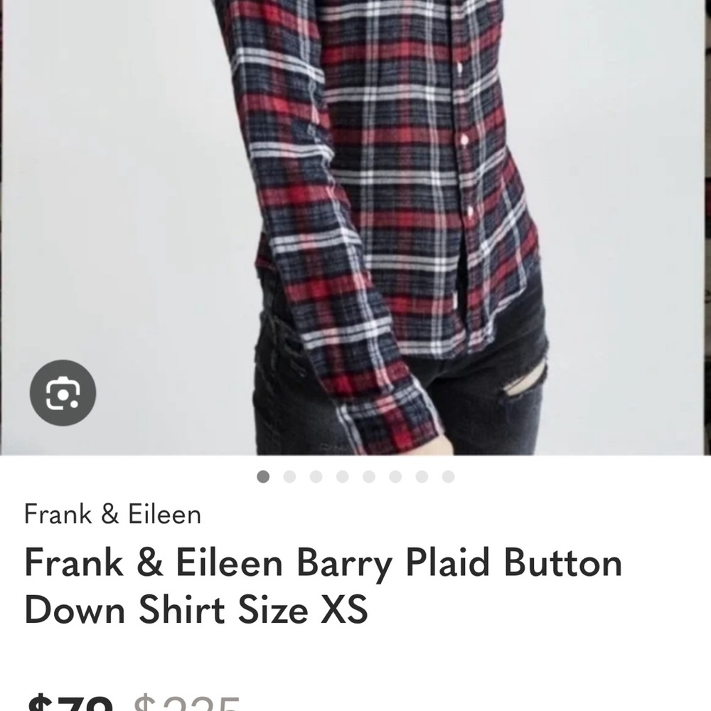 Frank & Eileen Navy and Red Plaid Shirt